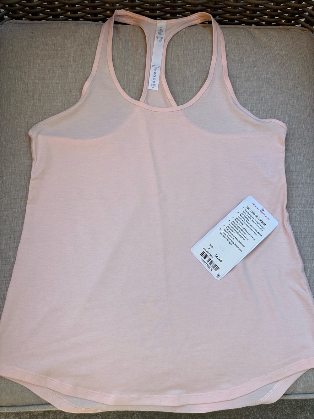 Lululemon Tech Mesh Singlet - sz 4 color BPNK